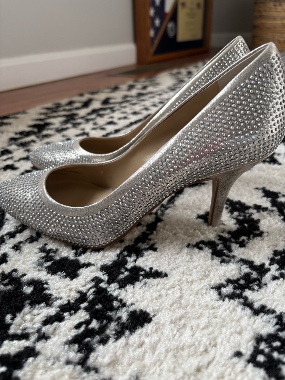 INC Silver Crystal Pump Heels for Women